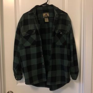 Green flannel jacket